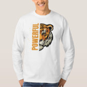 Sudadera con dibujo de Tigre y palabra Powerful T-Shirt (Vorderseite)