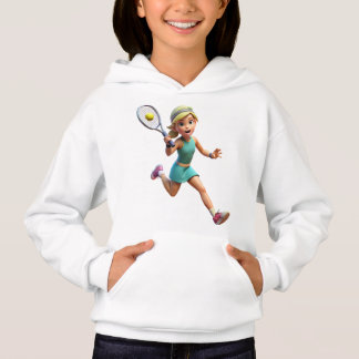Sudadera Deportista Jugando Tenis Dibujo Animado Hoodie