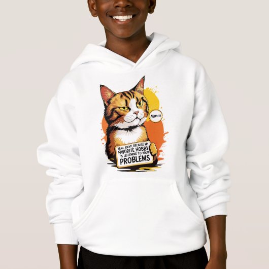 Sudadera Gato con Actitud Sarcástica Hoodie (Vorderseite)