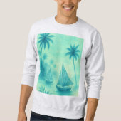 sudadera hombre playa paisaje en azul sweatshirt (Vorderseite)