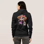 Sudadera negra M con catrina reverso Hoodie (Schwarz voll)