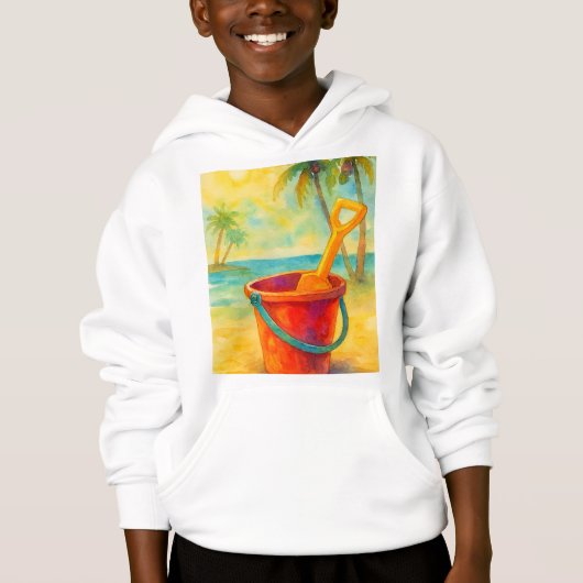 Sudadera niño balde de playa  hoodie (Vorderseite)