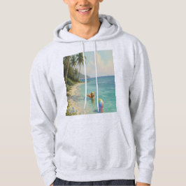 Sudadera perro nadando en la playa hoodie