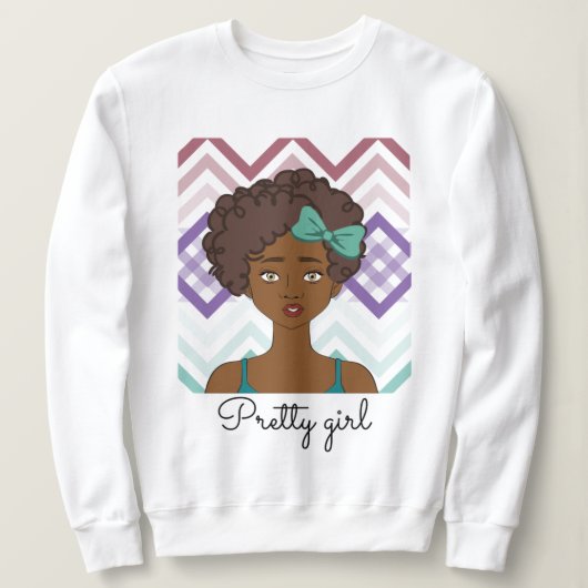 Sudadera Pretty Girl, con dibujo de chica afro Sweatshirt (Design vorne)