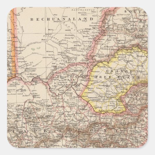 Südafrika 3 quadratischer aufkleber (Vorderseite)