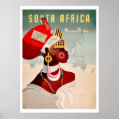 Südafrika, Afrikanerin, Vintage Flugreise Poster (Vorne)