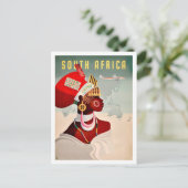 Südafrika, Afrikanerin, Vintage Flugreise Postkarte (Stehend Vorderseite)