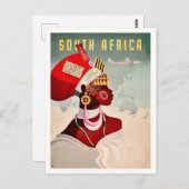 Südafrika, Afrikanerin, Vintage Flugreise Postkarte (Vorne/Hinten)