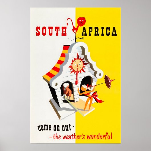 Südafrika Art African Print Reiseplakat Poster (Vorne)
