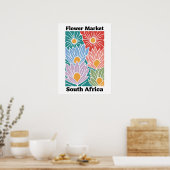 Südafrika-Blumenmarkt Farbige Proteas Poster (Küche)