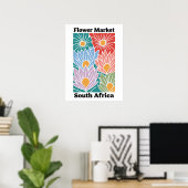 Südafrika-Blumenmarkt Farbige Proteas Poster (Heimbüro)