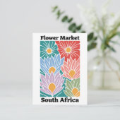 Südafrika-Blumenmarkt Farbige Proteas Postkarte (Stehend Vorderseite)