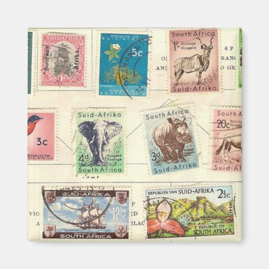 Südafrika-Briefmarken Magnet (Vorne)