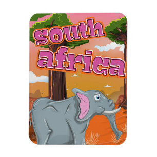 Südafrika Cartoon-Reiseplakat Magnet
