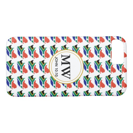 SÜDAFRIKA Christliches Monogramm Lebensabend Case-Mate iPhone Hülle (Rückseite (Horizontal))
