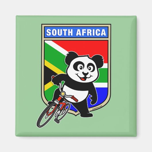Südafrika Cycling Panda Magnet (Vorne)