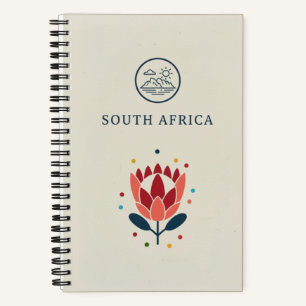 Südafrika-Erbe- und Protea-Fotojournal Notizblock