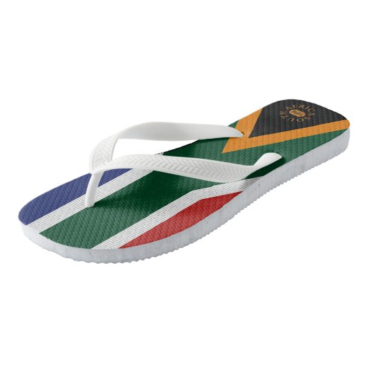 SÜDAFRIKA FÄRBT = Staatsflagge Badesandalen (Schrägansicht)