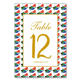 SÜDAFRIKA - Feierlichkeiten Christliche Hochzeit Tischnummer