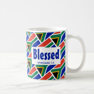 SÜDAFRIKA FLAG Custom Scripture BLESSEED African Kaffeetasse