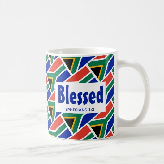 SÜDAFRIKA FLAG Custom Scripture BLESSEED African Kaffeetasse (Rechts)