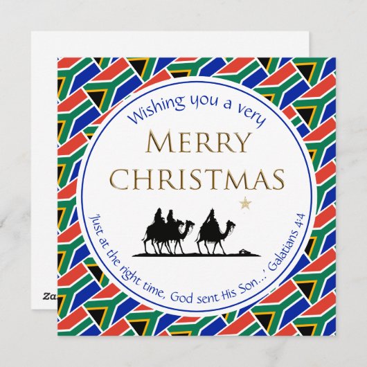 SÜDAFRIKA FLAG Drei Weiße Männer Weihnachten (Vorne/Hinten)