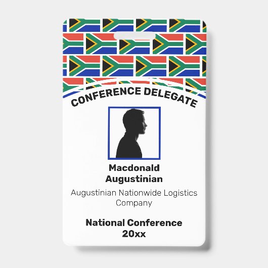 SÜDAFRIKA FLAG - Foto-ID Ausweis (Vorderseite)