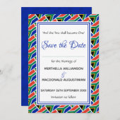 SÜDAFRIKA FLAG Individuelle Schrift Stilvoll Save The Date (Vorne/Hinten)