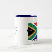 SÜDAFRIKA FLAG MAP - Geeignete Schrift WEISS Zweifarbige Tasse (Mittel)