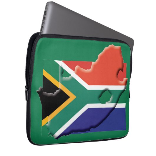 SÜDAFRIKA Flag Map Patriotic Computer GREEN Laptopschutzhülle (Vorne Rechts)