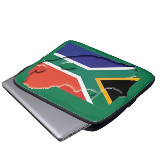 SÜDAFRIKA Flag Map Patriotic Computer GREEN Laptopschutzhülle (Vorne Knopf)
