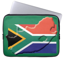 SÜDAFRIKA Flag Map Patriotic Computer GREEN Laptopschutzhülle