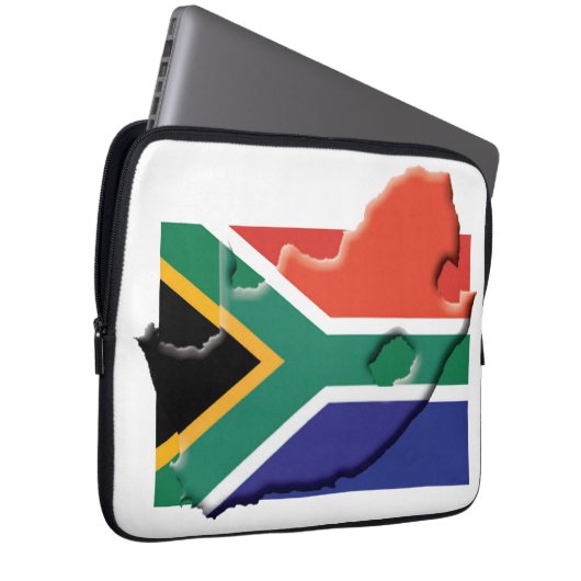 SÜDAFRIKA Flag Map Patriotic Computer Laptopschutzhülle (Vorne Rechts)
