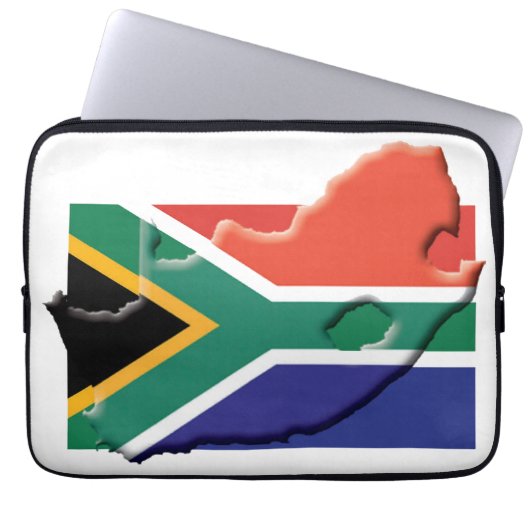 SÜDAFRIKA Flag Map Patriotic Computer Laptopschutzhülle (Vorderseite)