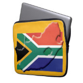 SÜDAFRIKA Flag Map Patriotic Computer YELLOW Laptopschutzhülle (Vorderseite Links)