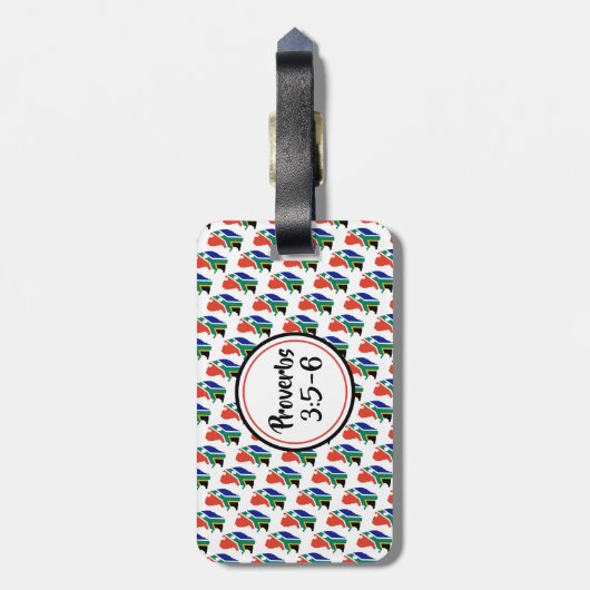 SÜDAFRIKA FLAG | Monogramm | Sprichwörter 3:5-6 Gepäckanhänger (Rückseite vertikal)