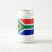 Südafrika-Flagge Bierglas (Vorderseite Links)