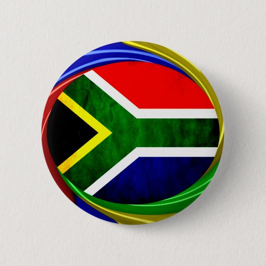 Südafrika-Flagge: Dynamisches Wirbelmotiv Button (Vorderseite)