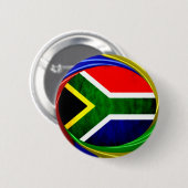 Südafrika-Flagge: Dynamisches Wirbelmotiv Button (Vorne & Hinten)