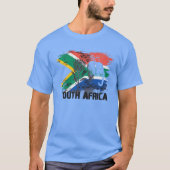 Südafrika-Flagge Elefant Protea Vintage T-Shirt (Vorderseite)