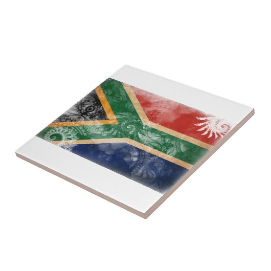 Südafrika-Flagge Fliese (Seite)