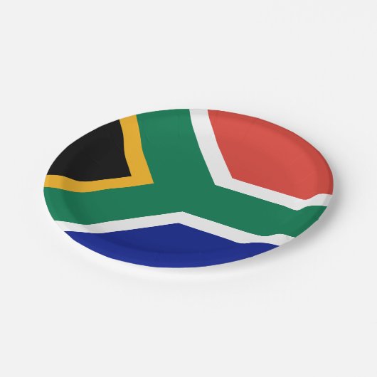Südafrika-Flagge Pappteller (Schrägansicht)