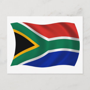 Südafrika-Flagge Postkarte