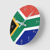 Südafrika-Flagge Runde Wanduhr (Winkel)