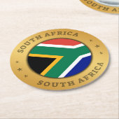 Südafrika-Flagge Runder Pappuntersetzer (Angewinkelt)
