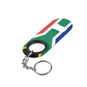 Südafrika-Flagge Schlüsselanhängerflaschenöffner (Rückseite Schrägansicht)