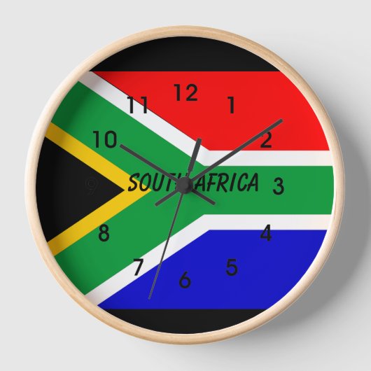 SÜDAFRIKA-FLAGGE UHR (Vorderseite)