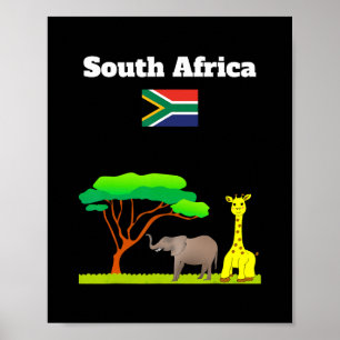 Südafrika-Flagge Urlaubs-Souvenir Safari-Liebhaber Poster