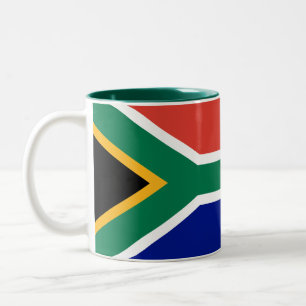 Südafrika-Flagge Zweifarbige Tasse