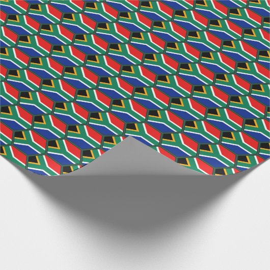 Südafrika-Flaggen-Bienenwaben-Packpapier Geschenkpapier (Ecke)